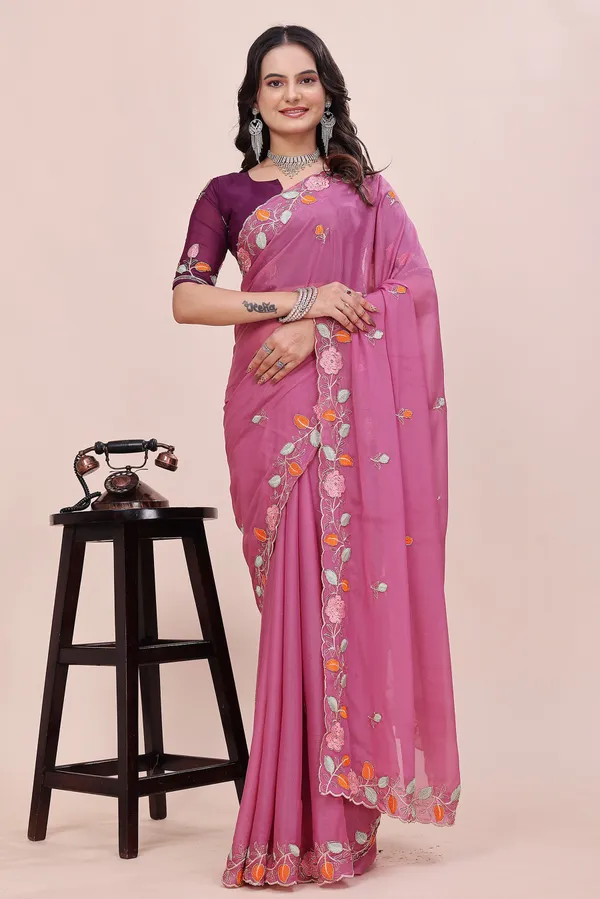RUHU_CREATION_Embroidered_Bollywood_Chiffon_Saree_(Pink)