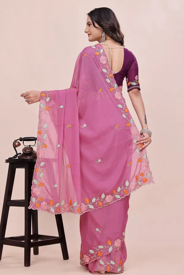 RUHU_CREATION_Embroidered_Bollywood_Chiffon_Saree_(Pink)