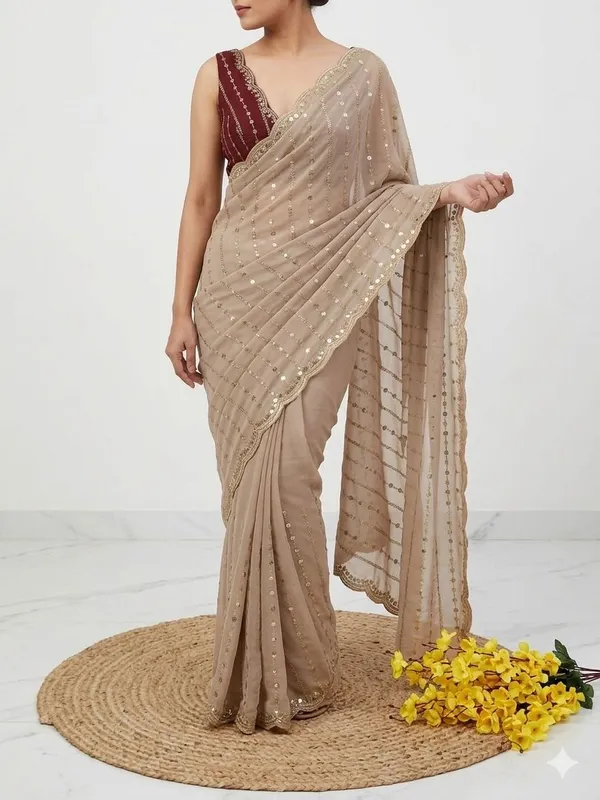 RUHU_CREATION_Embroidered_Chanderi_Georgette_Saree_(Beige)
