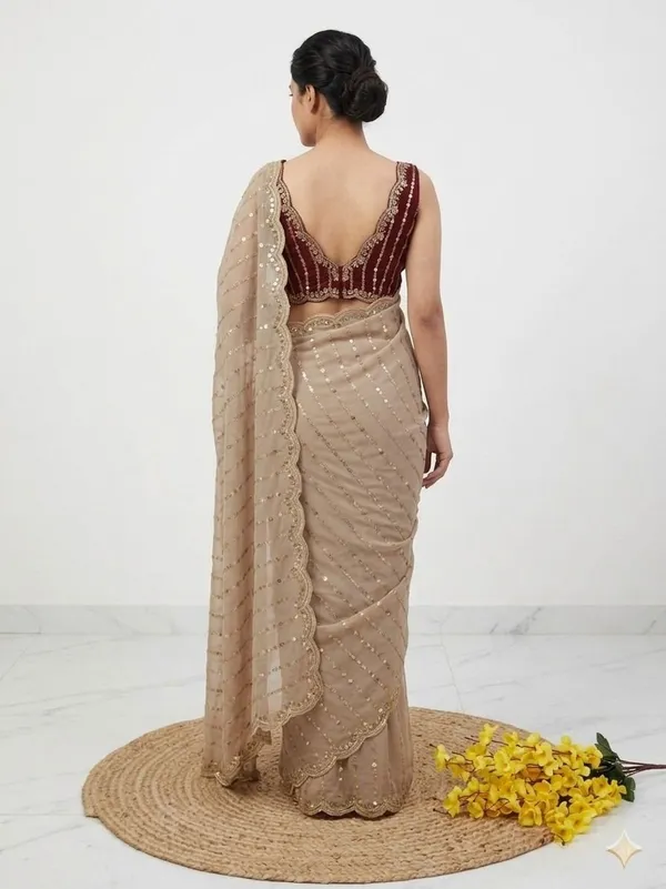 RUHU_CREATION_Embroidered_Chanderi_Georgette_Saree_(Beige)