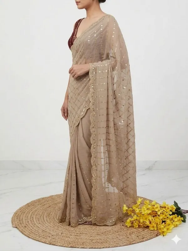 RUHU_CREATION_Embroidered_Chanderi_Georgette_Saree_(Beige)