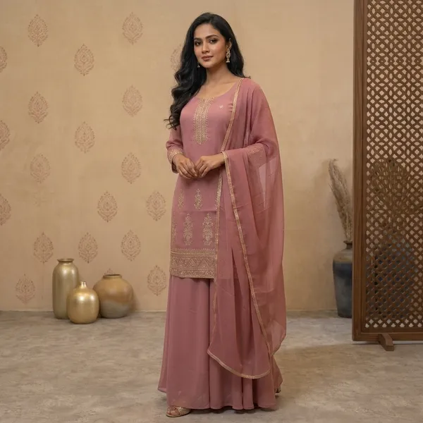 Dusty_Rose_Shimmer_Silk_Embroidered_Kurta_Palazzo_Set_For_Women