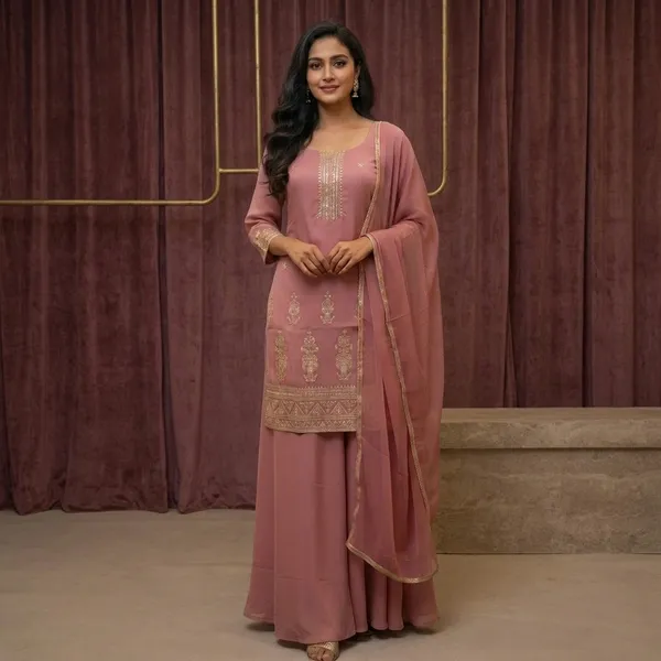 Dusty_Rose_Shimmer_Silk_Embroidered_Kurta_Palazzo_Set_For_Women