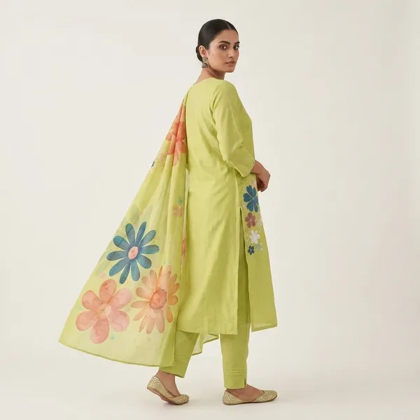 Yellow_Mal_Chanderi_Floral_Embroidered_Kurta_Set_For_Women