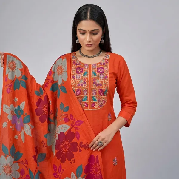 Orange_Mal_Chanderi_Embroidered_Salwar_Suit_Set_For_Women