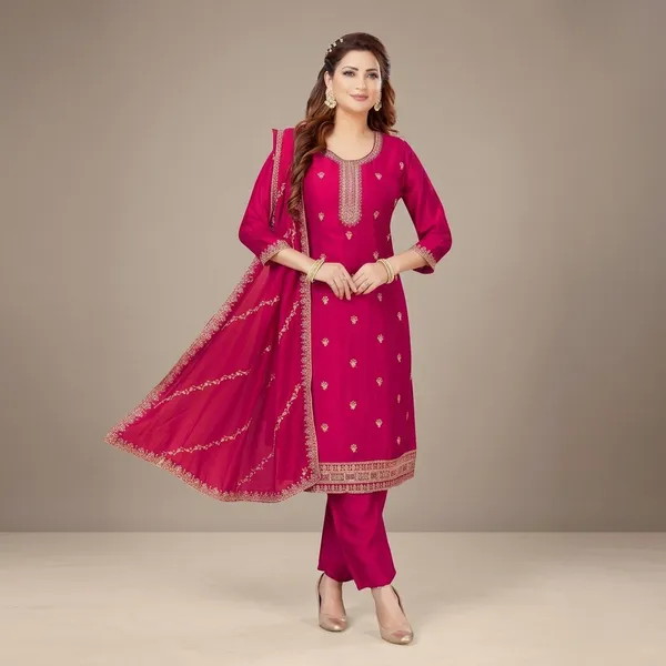 Rani_Vichitra_Silk_Straight_Fit_Kurta_Pant_Dupatta_Set_For_Women