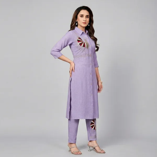 Purple_Soft_Linen_Cotton_Straight_Fit_Kurta_Pant_Set_For_Women