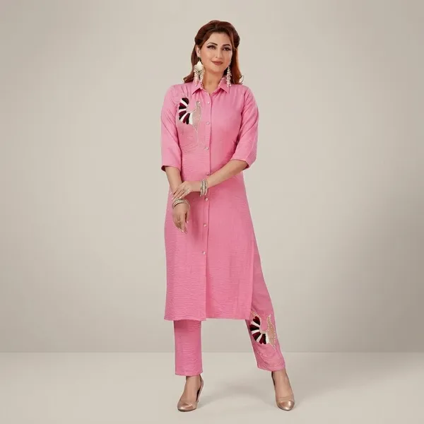 Baby_Pink_Soft_Linen_Cotton_Straight_Fit_Kurta_Pant_Set_For_Women