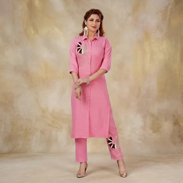 Baby_Pink_Soft_Linen_Cotton_Straight_Fit_Kurta_Pant_Set_For_Women