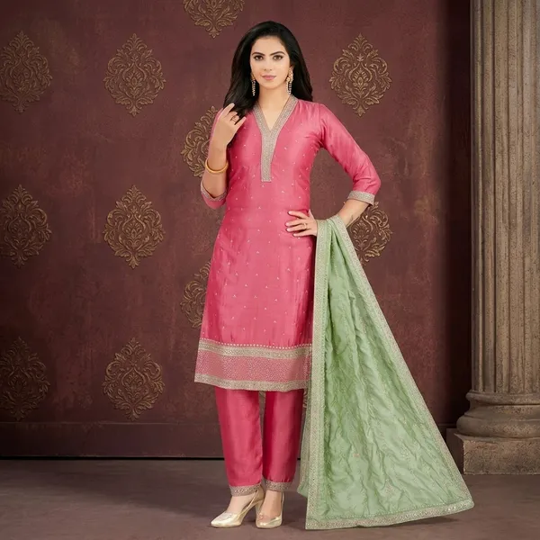 Pink_Vichitra_Silk_Embroidered_Kurta_Set_For_Women