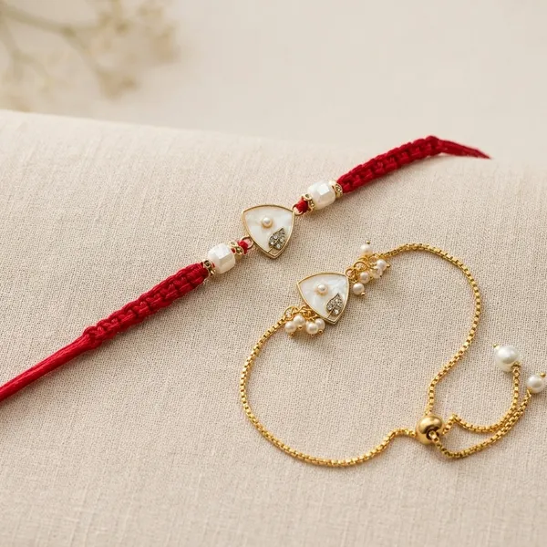 Gold_Plated_Pearl_Rakhi_Bracelet_Set_With_Red_Thread_(Pack_Of_2)
