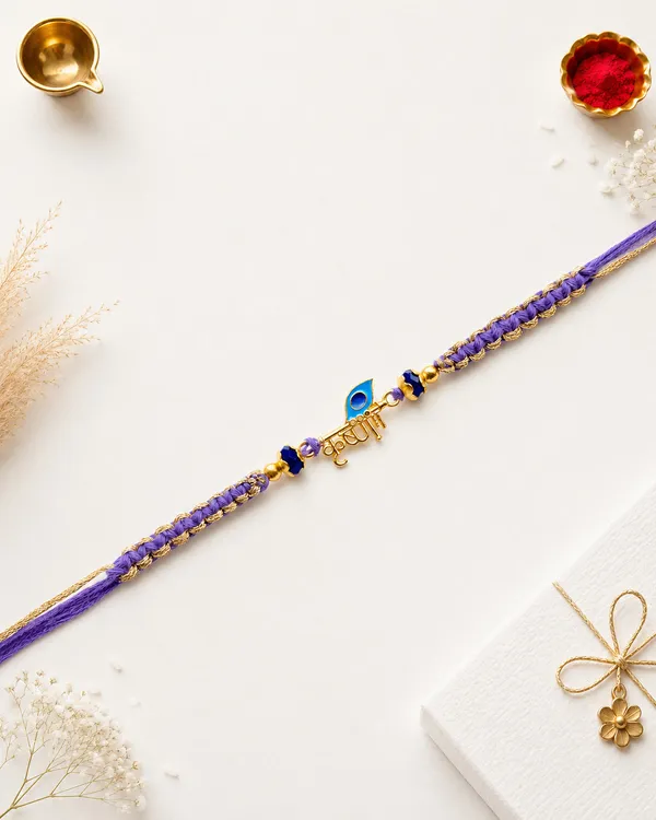 Purple_Beaded_Rakhi_With_Evil_Eye_Charm_(Pack_Of_6)