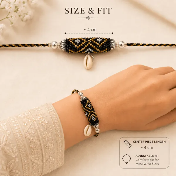 Black_Beaded_Cowrie_Shell_Panchmasi_Charm_Bracelet_For_Women