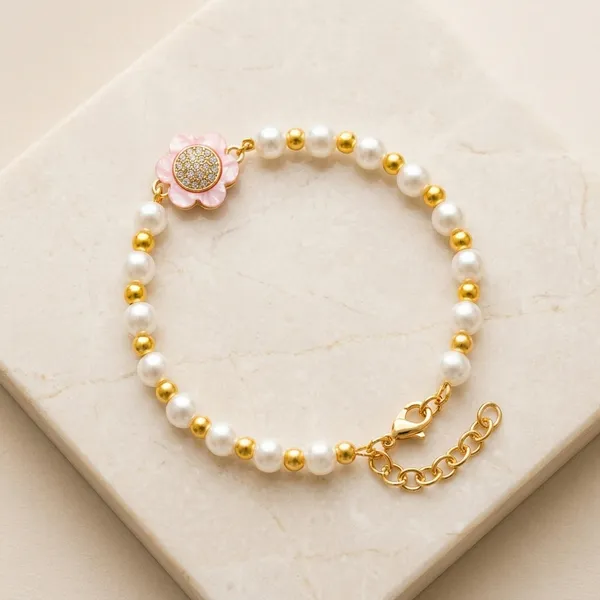 Pink_Floral_Pearl_Beaded_Bracelet_For_Women_(Pack_Of_3)