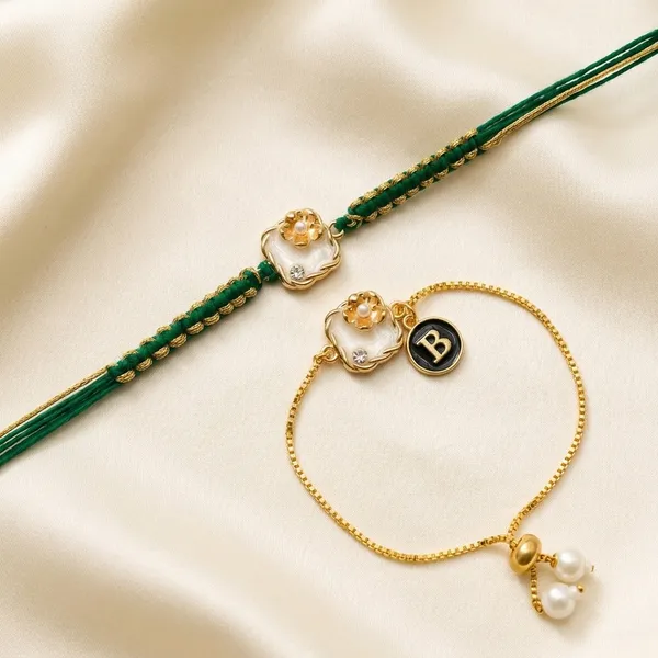 Golden_Floral_Pearl_Charm_Bracelet_Set_For_Women_(Pack_Of_2)
