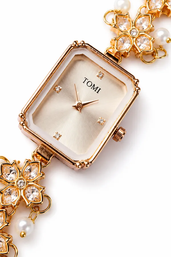 Gold_White_Pearl_Kundan_Bracelet_Watch_For_Women