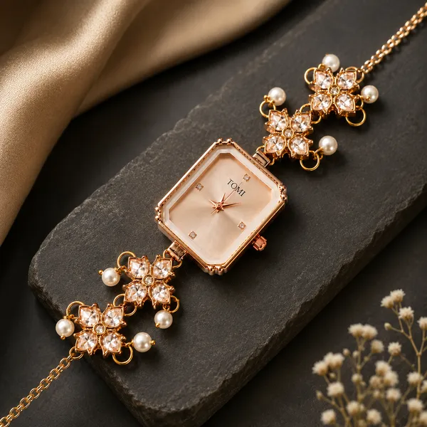 Gold_White_Pearl_Kundan_Bracelet_Watch_For_Women