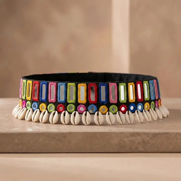 Multicolor_Fabric_Embroidered_Cowrie_Shell_Waist_Belt_For_Women
