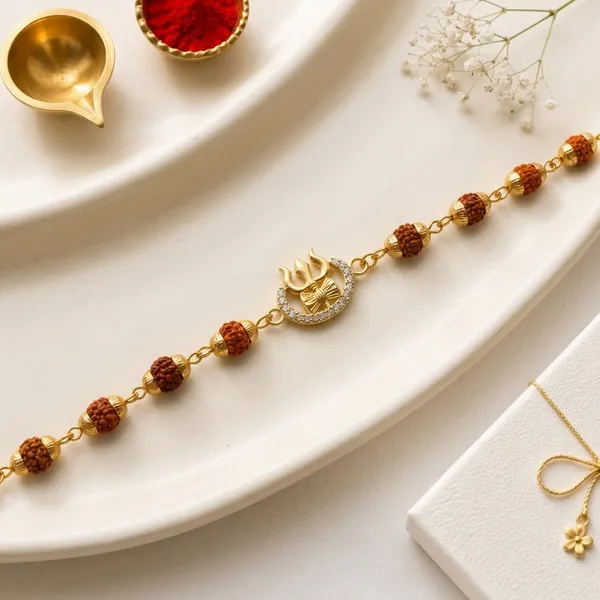 Gold-Plated_Rudraksha_Beads_Lotus_Charm_Bracelet_For_Pooja_And_Spiritual_Wear_(Pack_Of_3)