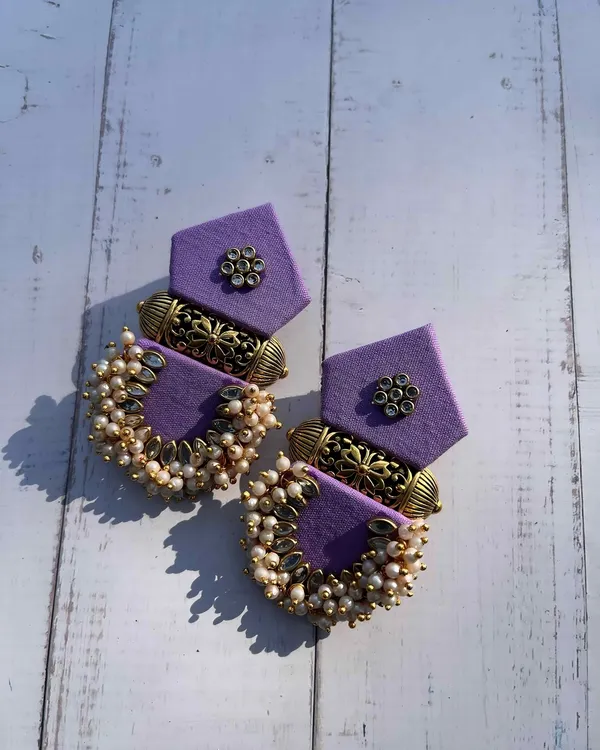 Purple_Fabric_Beaded_Chandbali_Earrings_For_Women