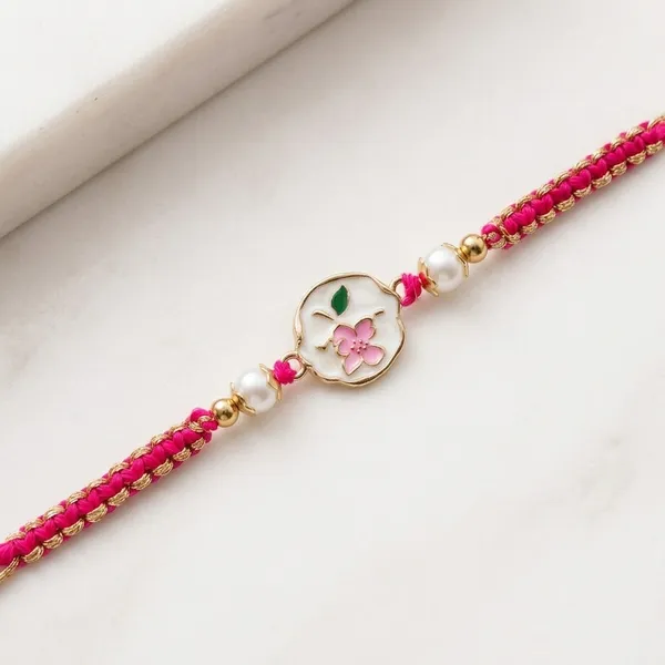 Pink_Thread_Floral_Charm_Rakhi_For_Brother_(Pack_Of_6)