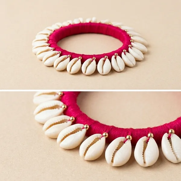Pink_Fabric_Cowrie_Shell_Bangles_For_Women_Set_Of_2