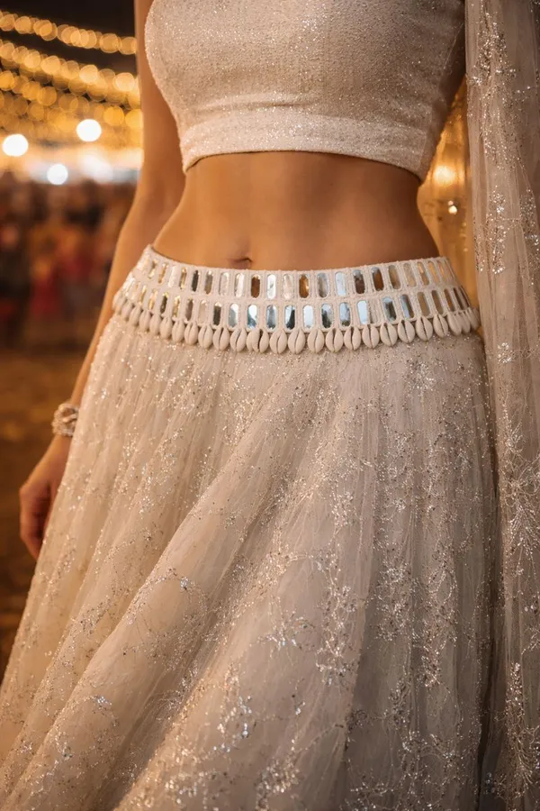 White_Mirror_Work_Embellished_Waist_Belt_For_Lehenga_For_Women
