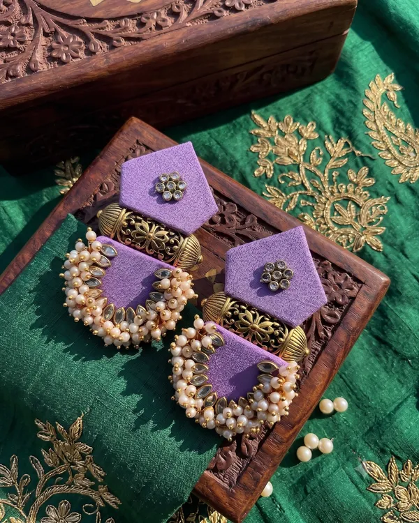 Purple_Fabric_Beaded_Chandbali_Earrings_For_Women