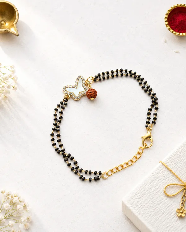 Gold_Toned_Black_Beaded_Butterfly_Charm_Mangalsutra_Bracelet_(Pack_Of_4)