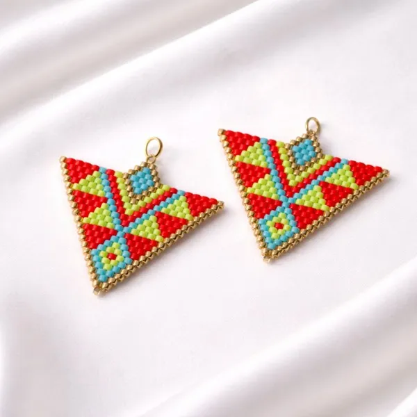 Multicolor_Beaded_Geometric_Triangle_Necklace_Earrings_Bracelet_Set_For_Women