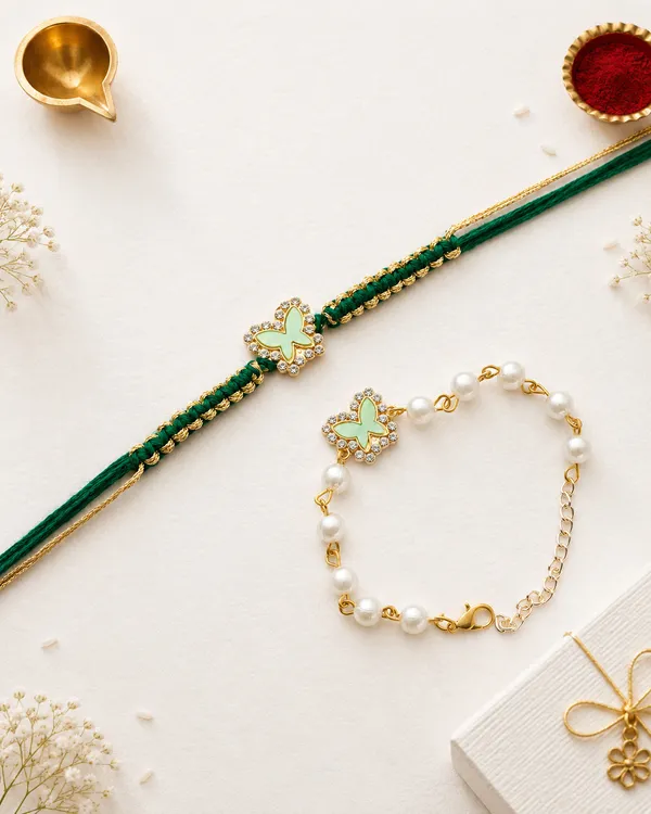 Green_Velvet_Clover_Charm_Bracelet_Set_With_Pearl_Accent_(Pack_Of_2)