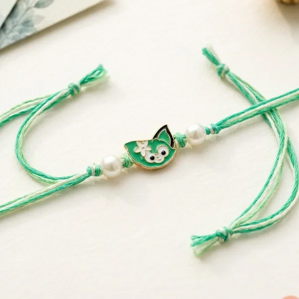 Green_Thread_Charm_Bracelet_With_Pearl_Beads_(Pack_Of_7)