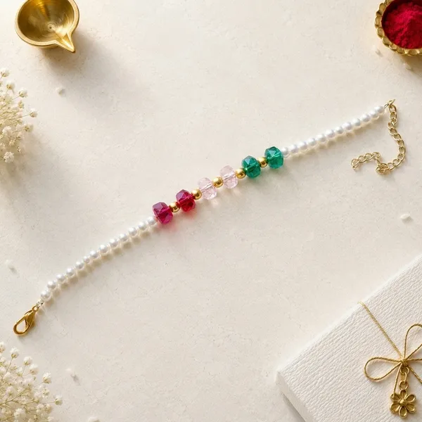 White_Pearl_Bracelet_With_Multicolor_Crystal_Accents_(Pack_Of_4)