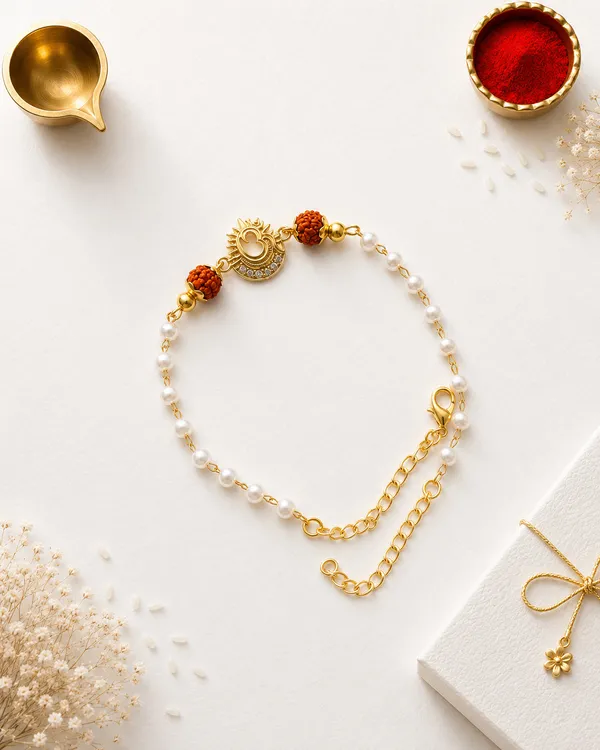 Gold_Pearl_Rudraksha_Bracelet_With_Adjustable_Chain_(Pack_Of_3)