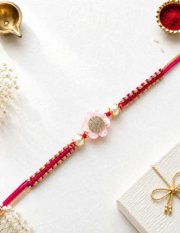 Pink_Golden_Floral_Beaded_Rakhi_For_Brother_(Pack_Of_5)