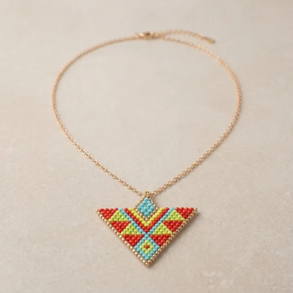 Multicolor_Beaded_Geometric_Triangle_Necklace_Earrings_Bracelet_Set_For_Women