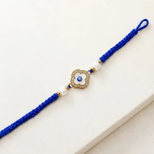 Blue_Braided_Rakhi_With_Evil_Eye_And_Gold_Detailing_(Pack_Of_5)