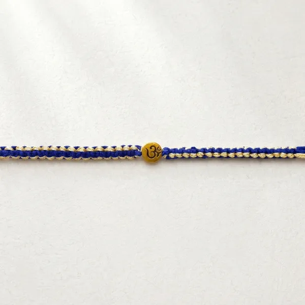 Blue_Thread_Rakhi_With_Golden_Om_Charm_(Pack_Of_9)