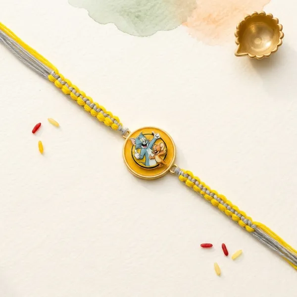 Radha_Krishna_Enamel_Rakhi_With_Yellow_And_Silver_Thread_(Pack_Of_3)