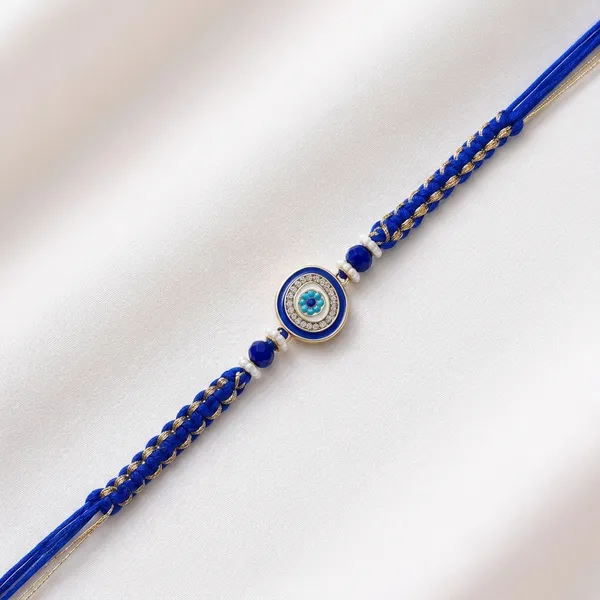 Blue_Evil_Eye_Rakhi_With_Golden_Beads_For_Raksha_Bandhan_(Pack_Of_4)