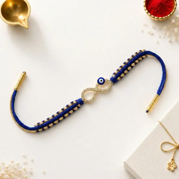 Blue_Evil_Eye_Infinity_Rakhi_With_Golden_Beads_(Pack_Of_5)