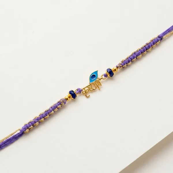 Purple_Beaded_Rakhi_With_Evil_Eye_Charm_(Pack_Of_6)