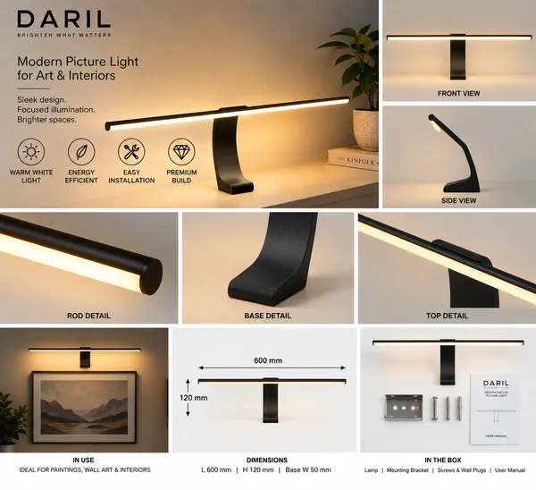 Daril_18W_1202_-600_Mm_Black_Decorative_Led_Picture_Light