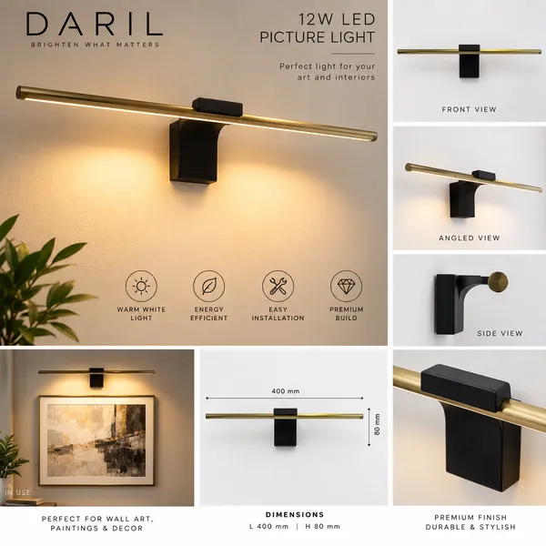 Daril_12W_1201_400Mm_Rosegold_Decorative_Led_Picture_Light