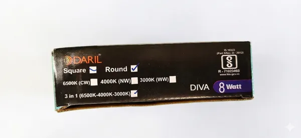 Daril_Surge_4Kv_Diva_Sq_8W_65K_White_Led_Downlight_-_Pack_Of_2
