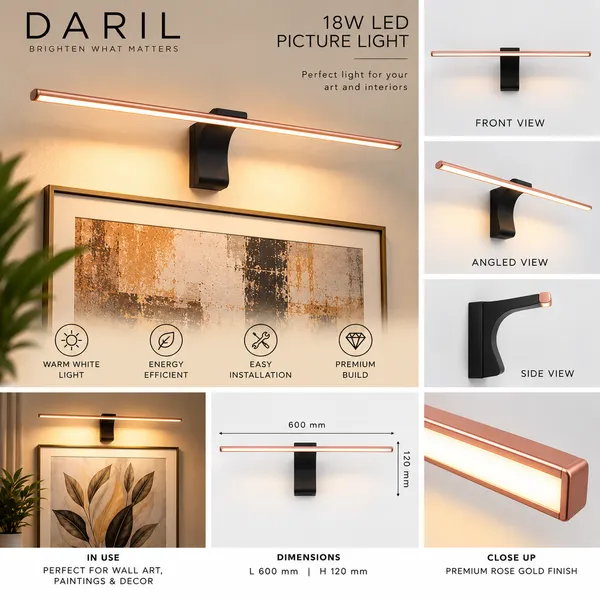 Daril_18W_1201_600Mm_Rose_Gold_Decorative_Led_Picture_Light