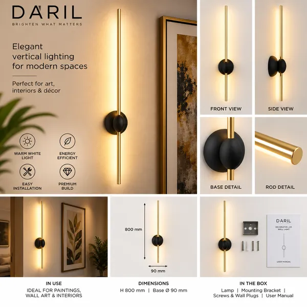 Daril_24W_1202_800Mm_Gold_Decorative_Led_Picture_Light