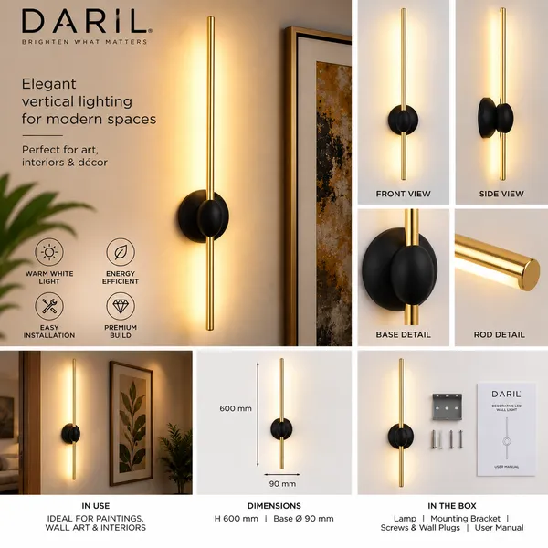 Daril_18W_1202_600Mm_Gold_Decorative_Led_Picture_Light