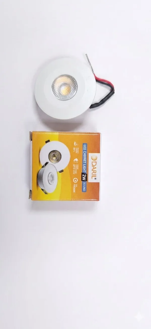 Daril_Power_Factor_>0.95_Button_2W_Round_30K_Ww(Pack_Of_5Pcs)_Led_Cabinate_Light