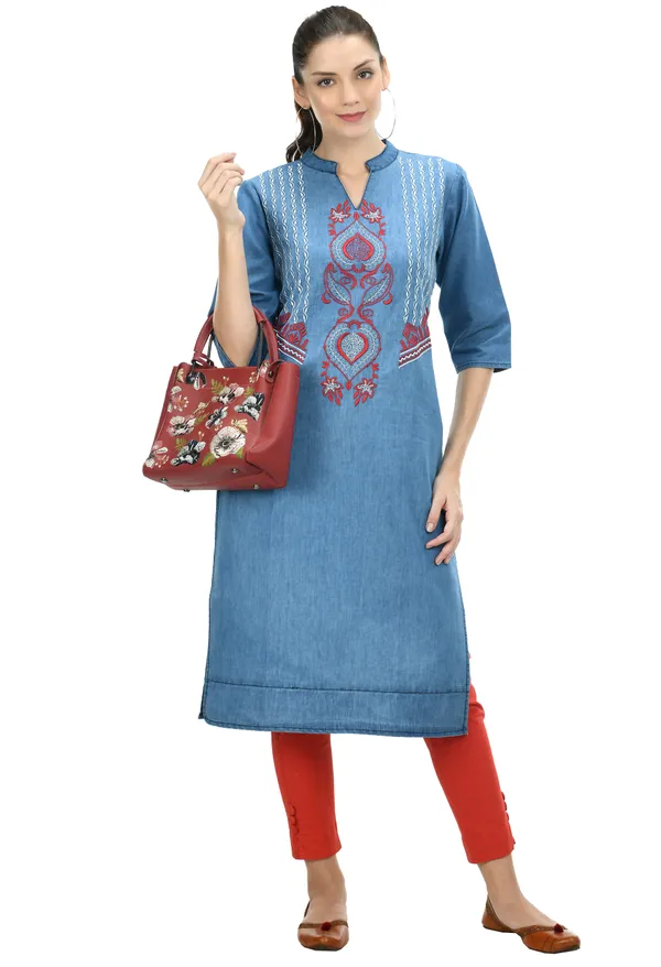 Blue___printed_Kurta_for_Women
